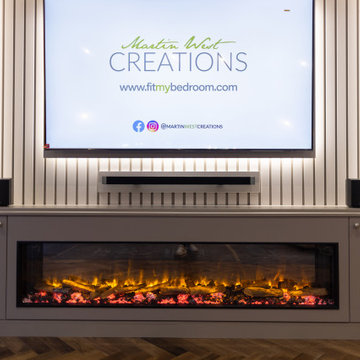 Cashmere Media Wall with 2m Electric Fireplace