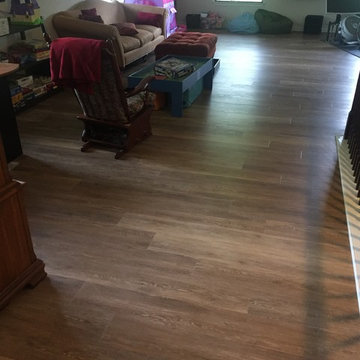 Luxury Vinyl Plank Flooring + Backsplash