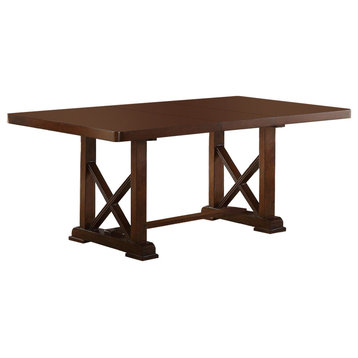 Rectangular Wooden Dining Table, Brown