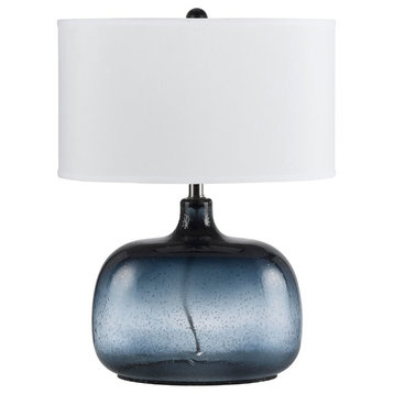 Cal Lighting 3-Way Christi Blue Glass Table Lamp