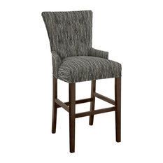Hekman Furniture - Modern Hekman Woodmark Sonya Bar Stool With Antique Brass Nailhead Trim - Bar Stools and Counter Stools