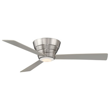 Niva Flush Mount Ceiling Fan, Stainless Steel