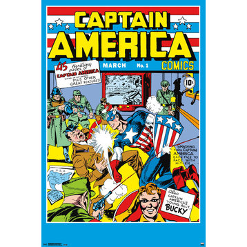 24x36 Captain America Comics #1, Poster, Black Framed Version