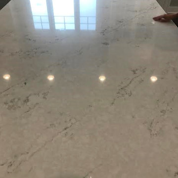 Custom Amish and Waypoint Cabinetry- Extra White and Custom Gray Color