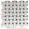 Crema Marfil Marble 1x2 Basketweave Mosaic Tile Black Dots Polished, 1 sheet