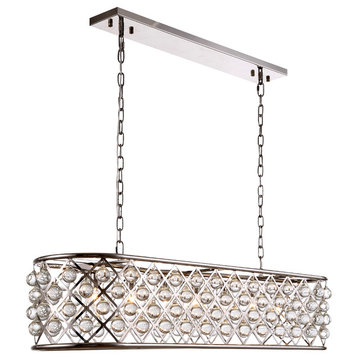 1215 Madison Collection Pendant Lamp,50''x15'',Polished Nickel/Clear