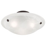 Livex Lighting - Livex Lighting 4273-07 Oasis - 3 Light Flush Mount in Oasis Style - 16 Inches wi - This ceiling mount features contour lines and a boOasis 3 Light Flush  Bronze White AlabastUL: Suitable for damp locations Energy Star Qualified: n/a ADA Certified: n/a  *Number of Lights: 3-*Wattage:75w Medium Base bulb(s) *Bulb Included:No *Bulb Type:Medium Base *Finish Type:Bronze
