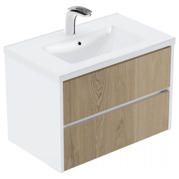 Brooks 30" Single Bathroom Vanity Set, Oak Natural/Wood Grain