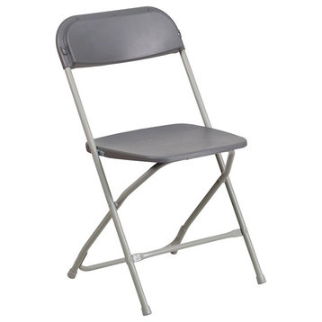 Flash Hercules Series Premium Plastic Folding Chair, Grey - LE-L-3-GREY-GG