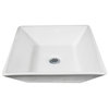 Nantucket Sinks NSV109 16" White Ceramic Vessel Square Bathroom Sink