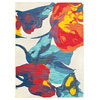 Jillian Bold Abstract Floral Ivory and Multi Area Rug, 6'7"x9'6"