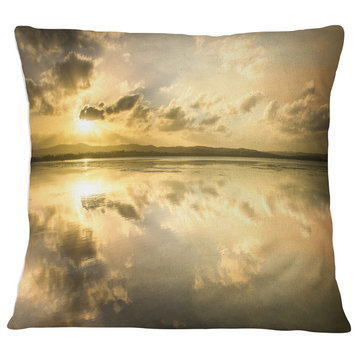 Amazing Foreshore Reserve Reflection Seashore Throw Pillow, 16"x16"
