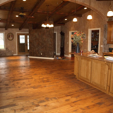 Rustic skip planed red oak