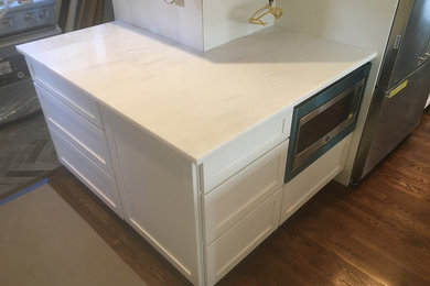New Kitchen using Mystery White Polished Marble