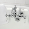 CA1006T1 3-3/8" Wall Mount Clawfoot Tub Faucet, Polished Chrome