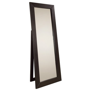 Coaster Contemporary Rectangular Wood Floor Mirror in Cappuccino