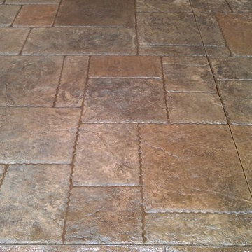 Concrete Brushed Stamped Stained