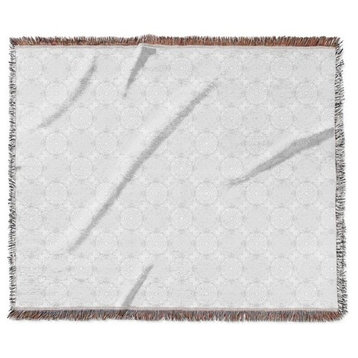 "Greyscale Mandalas" Woven Blanket 60"x50"