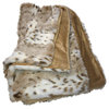 Faux Fur Lynx Spotted Leopard Lined Throw Blanket, 5x6