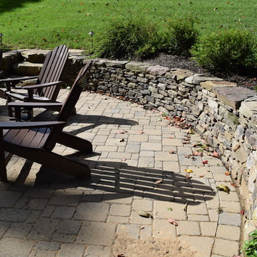 Outdoor firepit, sidewalk, paver patio