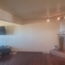 by fireplace