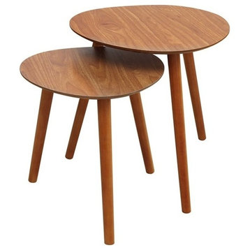 Convenience Concepts Oslo Java Nesting End Tables in Cherry Wood Finish