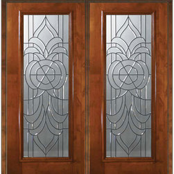 Prehung Exterior Double Door 80 Alder Hillsborough Full Lite Glass - Front Doors