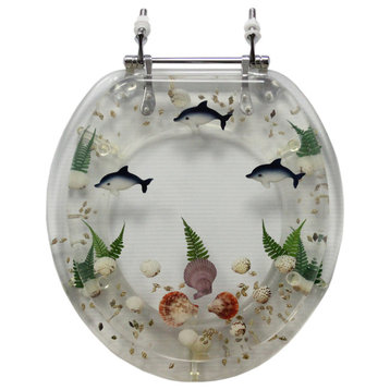 Trimmer Decorative Toilet Seat With Graceful Dolphins