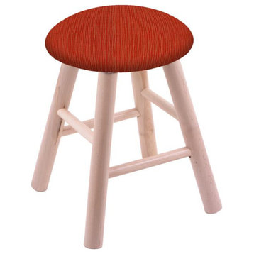 Maple Round Cushion 18" Swivel Vanity Stool With Smooth Legs, Natural Finish