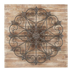 Deville 40328 Wall Hanging Round Bronze Metal Wall Art - Metal Wall Art