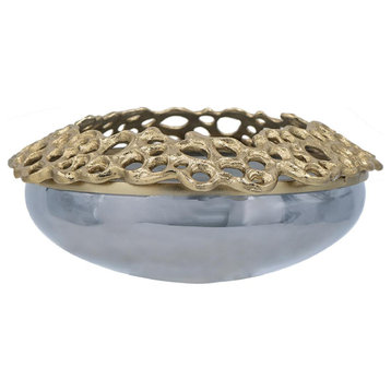 Percy Decorative Bowl, Grey and Gold
