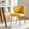 Luna Contemporary Side Chair With Tufted Back, Yellow