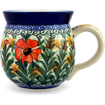 Polish Pottery 16 oz. Stoneware Bubble Mug Hand-Decorated Design