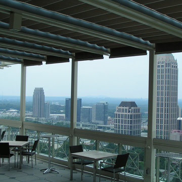 Canopies on rooftop restaurant in Atlanta