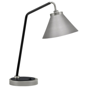 1-Light Desk Lamp, Graphite/Matte Black Finish, 7" Graphite Cone Metal Shade