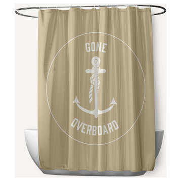 Gone Forever Overboard Taupe 70" w x 73" h Shower Curtain