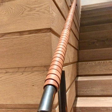 Overlapped Leather wrapped handrail