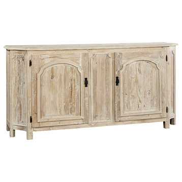 Cambridge 74" Reclaimed Pine Sideboard with Concave Corner Accents