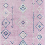Rugs America - Rugs America Bodrum BR15C Tribal Moroccan Native Pink Area Rugs, 8'x10' - This rug is dope! A staple of the Soleil collection, the Moroccan-style Violetta rug by CosmoLiving is the perfect feminine accent piece in the funky-chic room of your dreams. It features a low pile for easy walking and a gorgeous allover tribal diamond pattern in contrasting shades of blue and white.Features