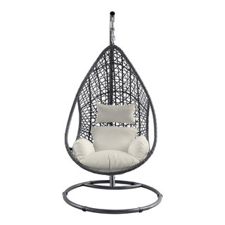 Bravo Outdoor Egg Chair, Gray - Modern - Hammocks And Swing Chairs - by ...