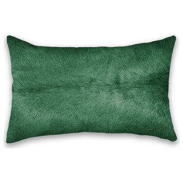 12"x20" Torino Cowhide Pillow, Verde