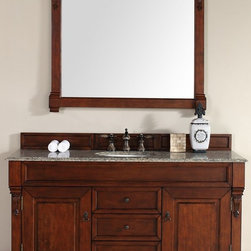 60 inch Cherry Finish Single Traditional Bathroom Vanity Optional Countertop - Bathroom Vanities And Sink Consoles