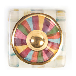 Foxtrot Square Knob - Petit Four | MacKenzie-Childs - Cabinet And Drawer Knobs