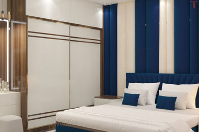Bedroom design with wardrobe  table by the best interior designer in Patna