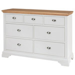 Bentley Designs - Hampstead 2-Tone Painted Furniture 3-Over 4 Chest of Drawers - Hampstead Two Tone Painted 3 over 4 Chest of Drawers offers elegance and practicality for any home. Soft-grey paint finish contrasts beautifully with warm American Oak veneer tops, guaranteed to make a beautiful addition to any home.