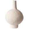 Decorative Handmade Paper Mache Vase, Cream