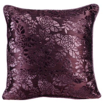 Textured Pintucks Plum Pillows Cover, Art Silk Pillow Covers, Plum Waves, 9. Plum (Plum Rose Bush), 16"x16"