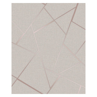 Fine Decor Quartz Metallic Rose Gold Cream Glitter Textured Vinyl