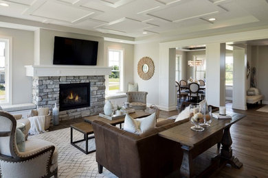 Example of a transitional living room design in Minneapolis