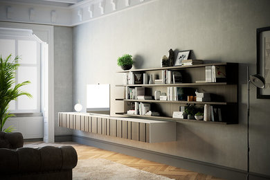 Example of a minimalist living room design in New York